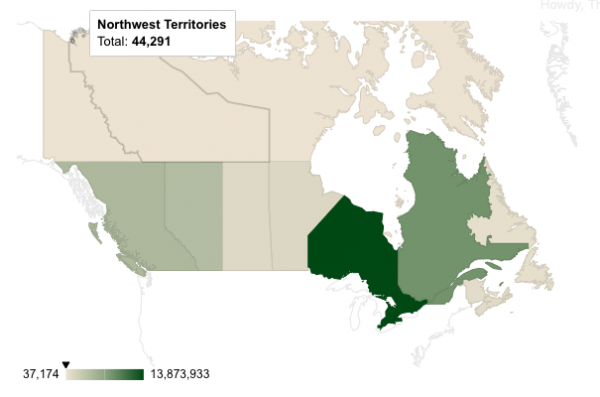 Canada population by province