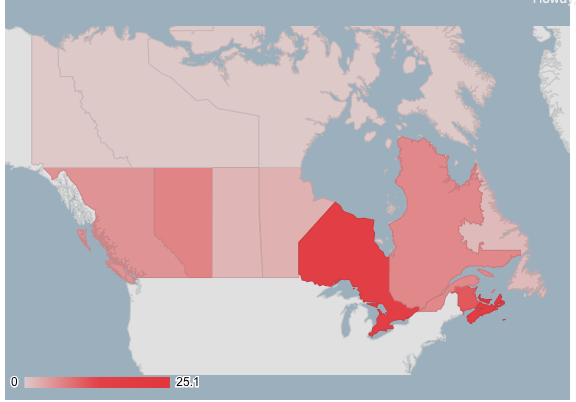 Canada population density