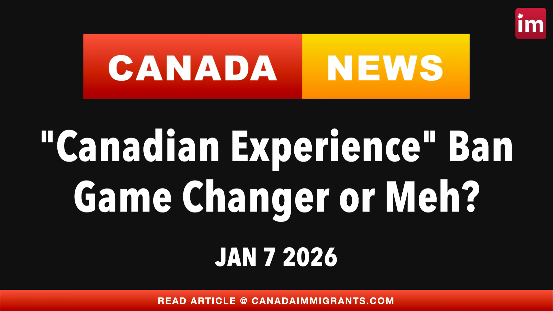 Canada News: Canadian Experience