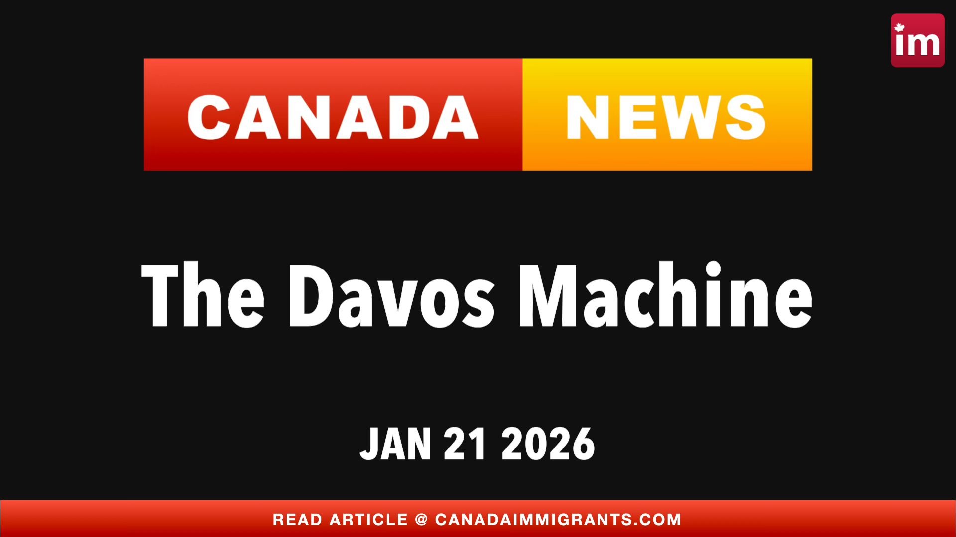 Canada News: Davos Machine