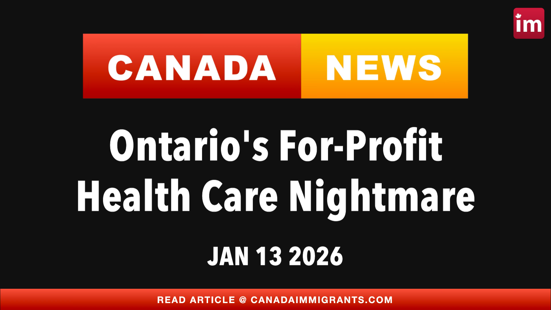 Canada News: Health Care in Ontario