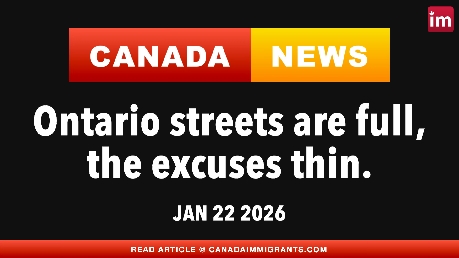 Canada News: Ontario homelessness