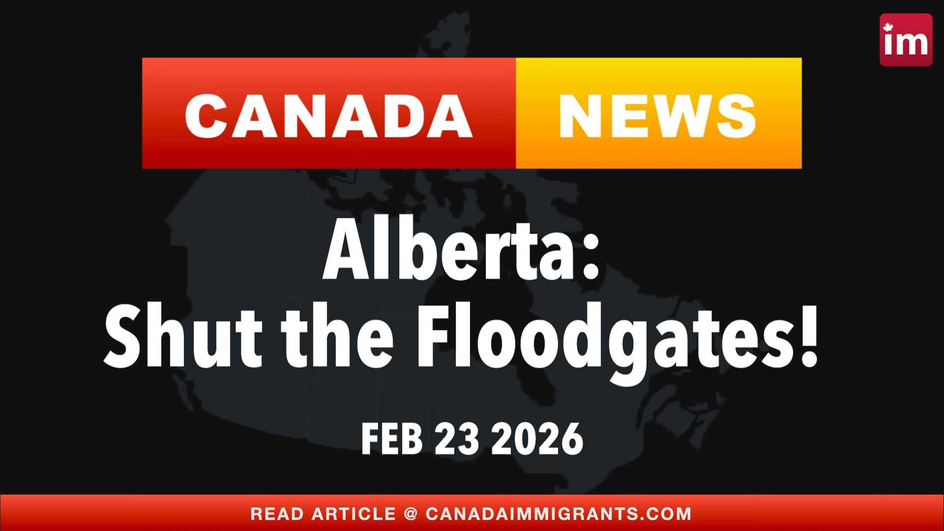 Canada News Alberta immigration control