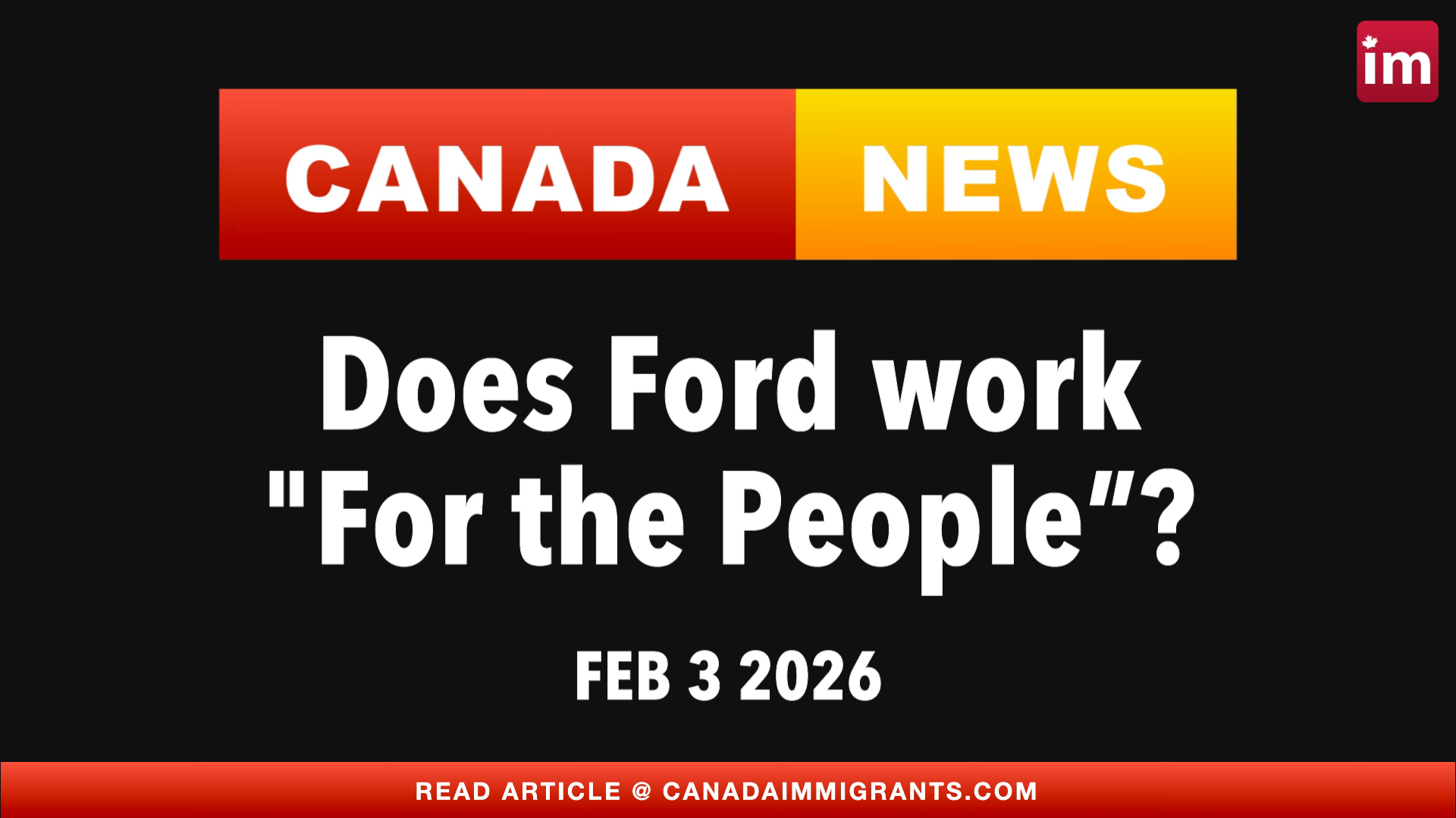 Canada News: Doug Ford Policies